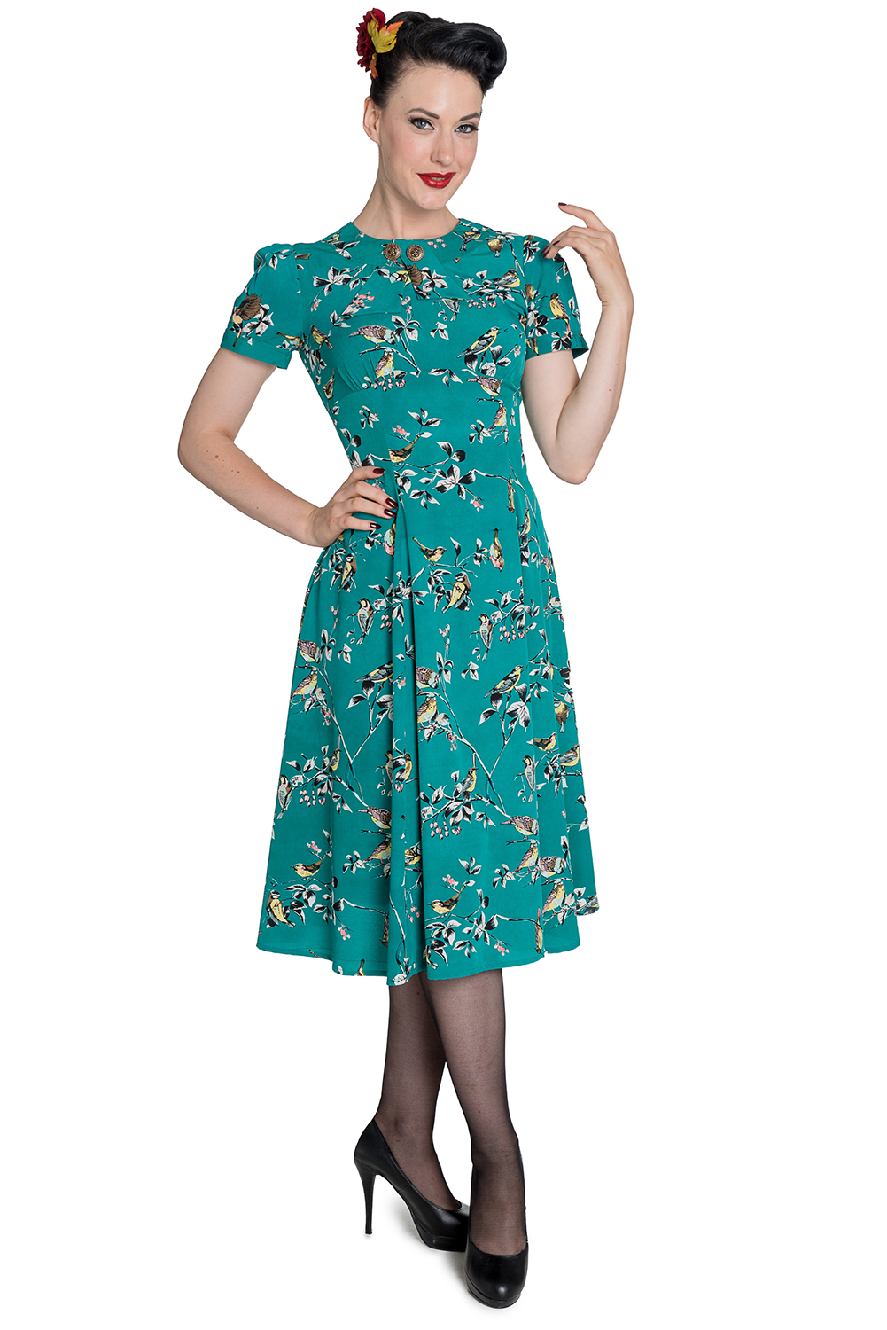 Rkp47 Hell Bunny Birdy 50s 40s Wartime Retro Vintage Pin Up Rockabilly Dress Ebay 